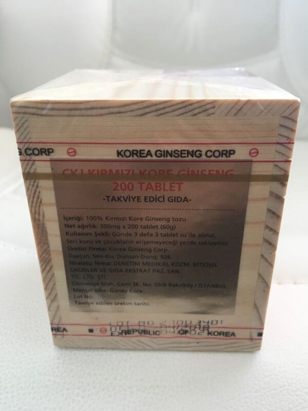 Red Ginseng - Tahta Kutu Kore Kırmızı Ginseng (200 Adet) - Görsel 3