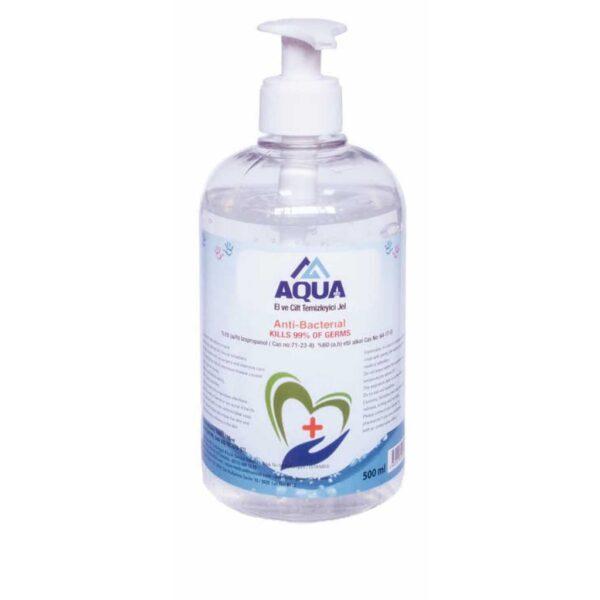 AQUA ANTİBAKTERİYEL El ve Cilt Dezenfektanı Alkol Bazlı Jel 500 ML